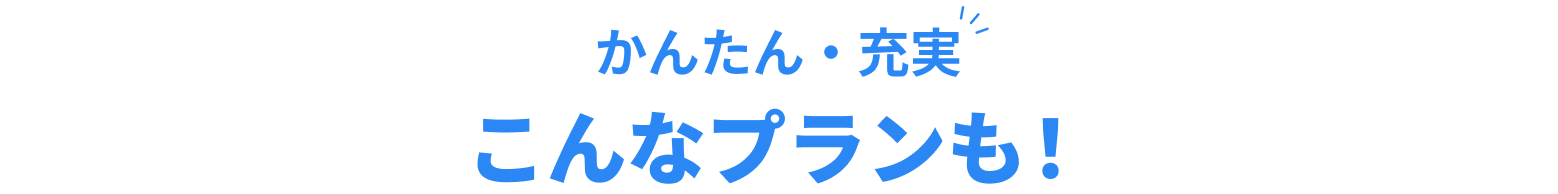 かんたん・充実 こんなプランも！